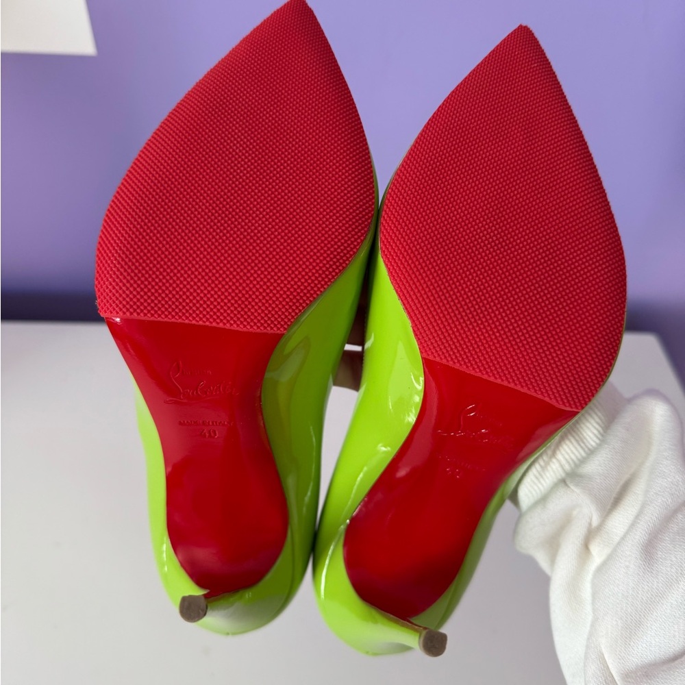 Christian Louboutin Lime Green Pigalle follies 100 Stiletto Heels - Picture 15 of 16